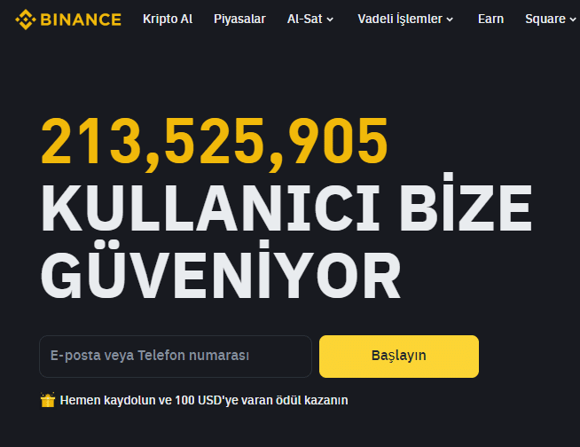 Binance Üyesi Olan Kişi Sayısı